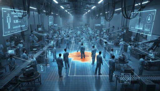 Crowd density analytics in a logistics hub