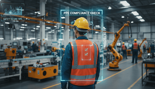 PPE compliance monitoring on an industrial floor